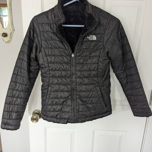 The North Face Black Puffer Jacket with Quilted Design